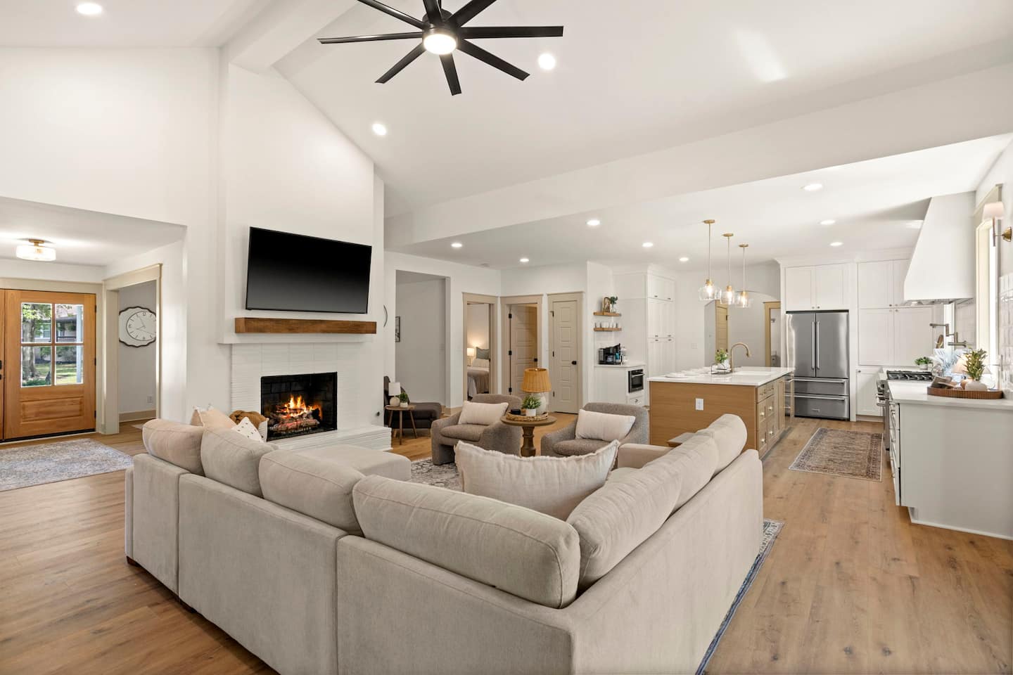 The bright, open living room at The Greenville Gathering Place
